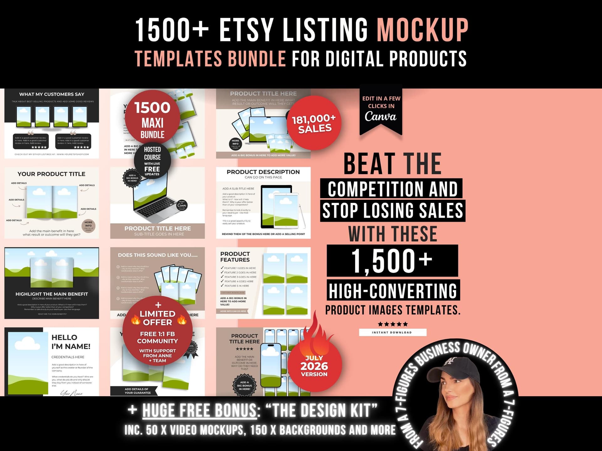 Etsy shop listings showing consistent mockup style across multiple products