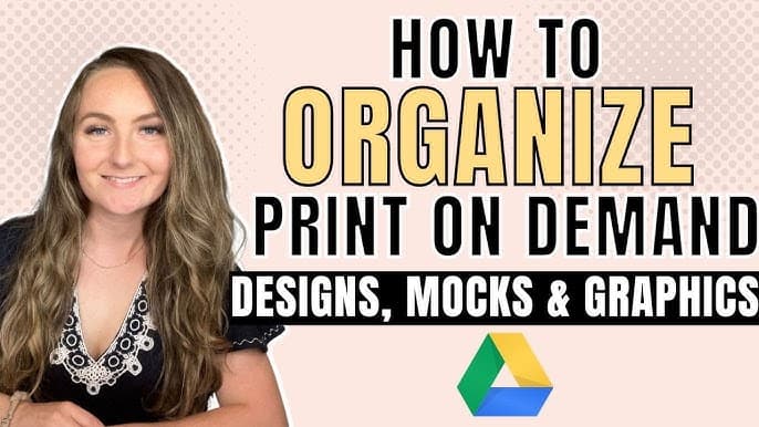 Google Drive folder with organized print-on-demand design files