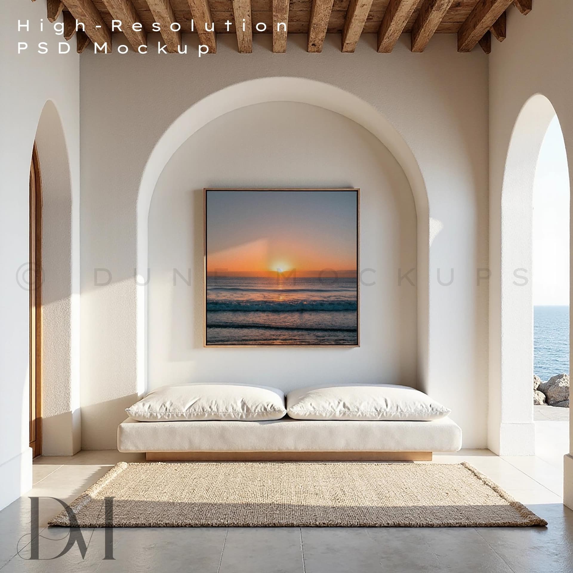 Etsy wall art listing lifestyle mockup bedroom interior styled