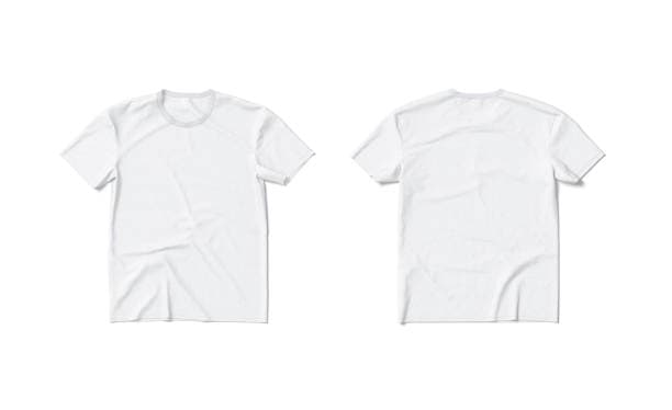 flat lay t-shirt and art print side by side on white background