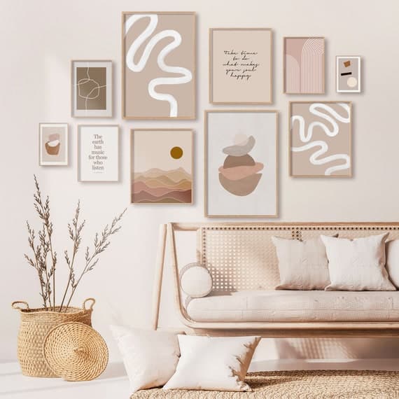 Etsy shop listings grid consistent aesthetic wall art prints